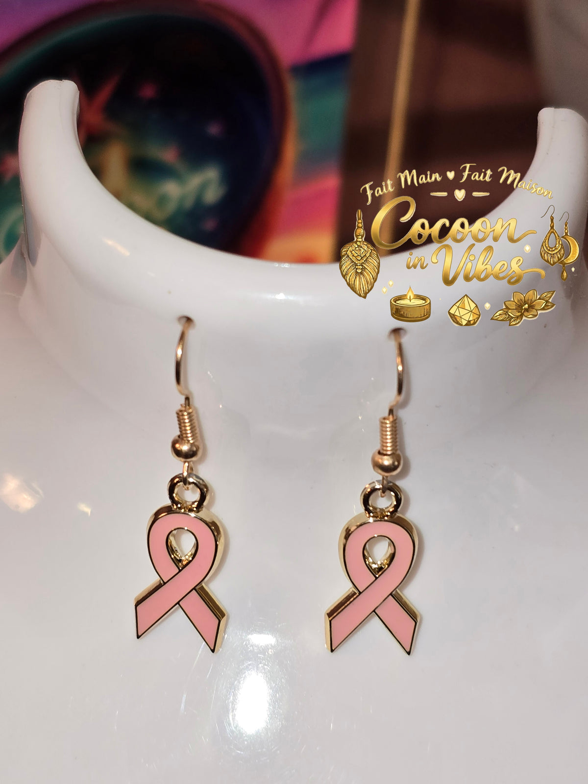 Boucles d’oreilles « Ruban d'Espoir » – Édition Octobre Rose