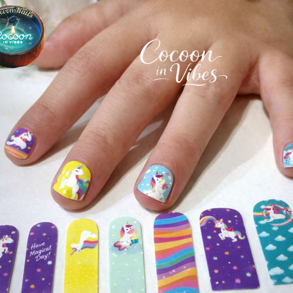 Cocoon’Nails Mon Arc-en-Ciel Magique – Vernis Autocollant Enfant Kit Complet
