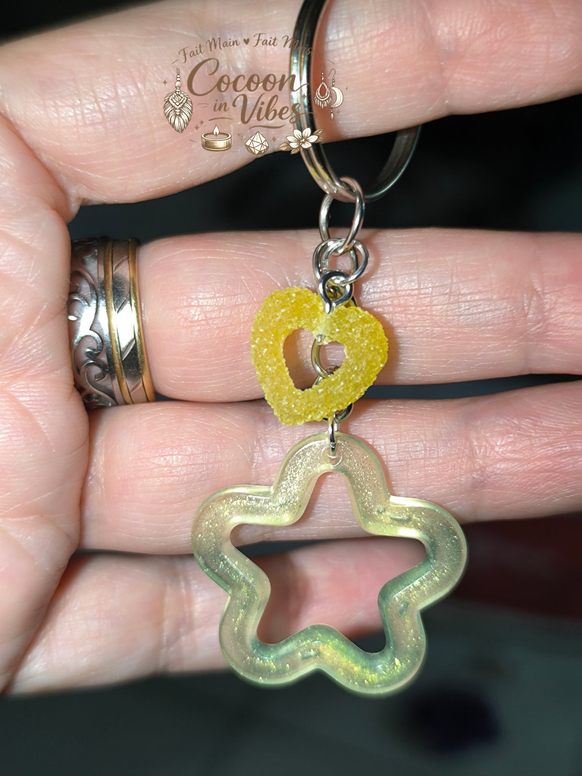 Porte-Clés Phosphorescent "Poussière d'Étoile" Création artisanale