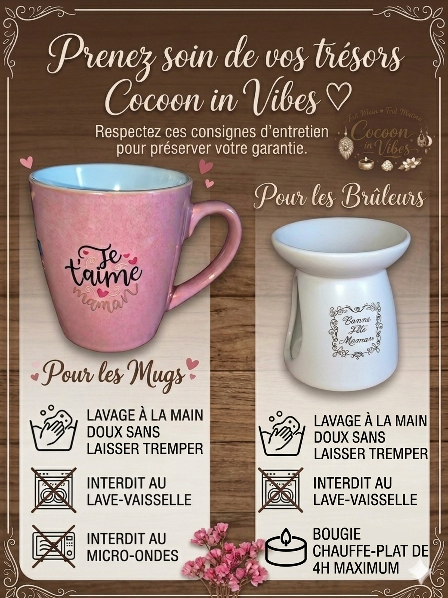 Brûleur Merci Papa Gris Taupe + 1 Fondant OFFERT – Pièce unique, création artisanale Cocoon in Vibes