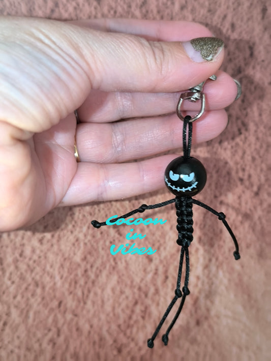 Bijou de sac / porte-clés (squelette monstre noir) - Un petit monstre noir qui vous accompagne partout…