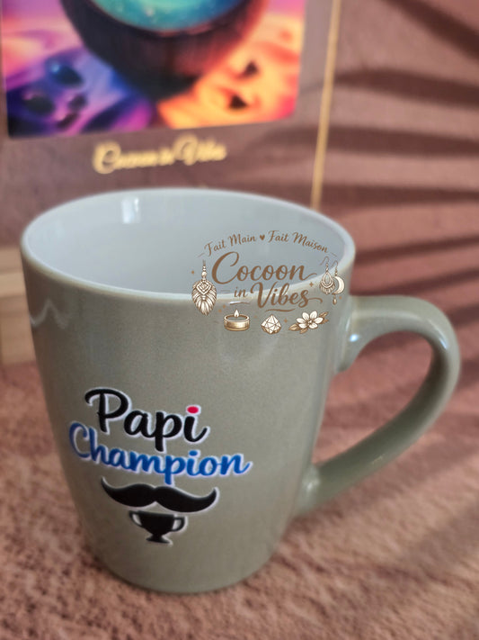 Tasse "Fête des Grands-Pères" Vert d’eau – PAPI CHAMPION – Pièce unique, création artisanale Cocoon in Vibes