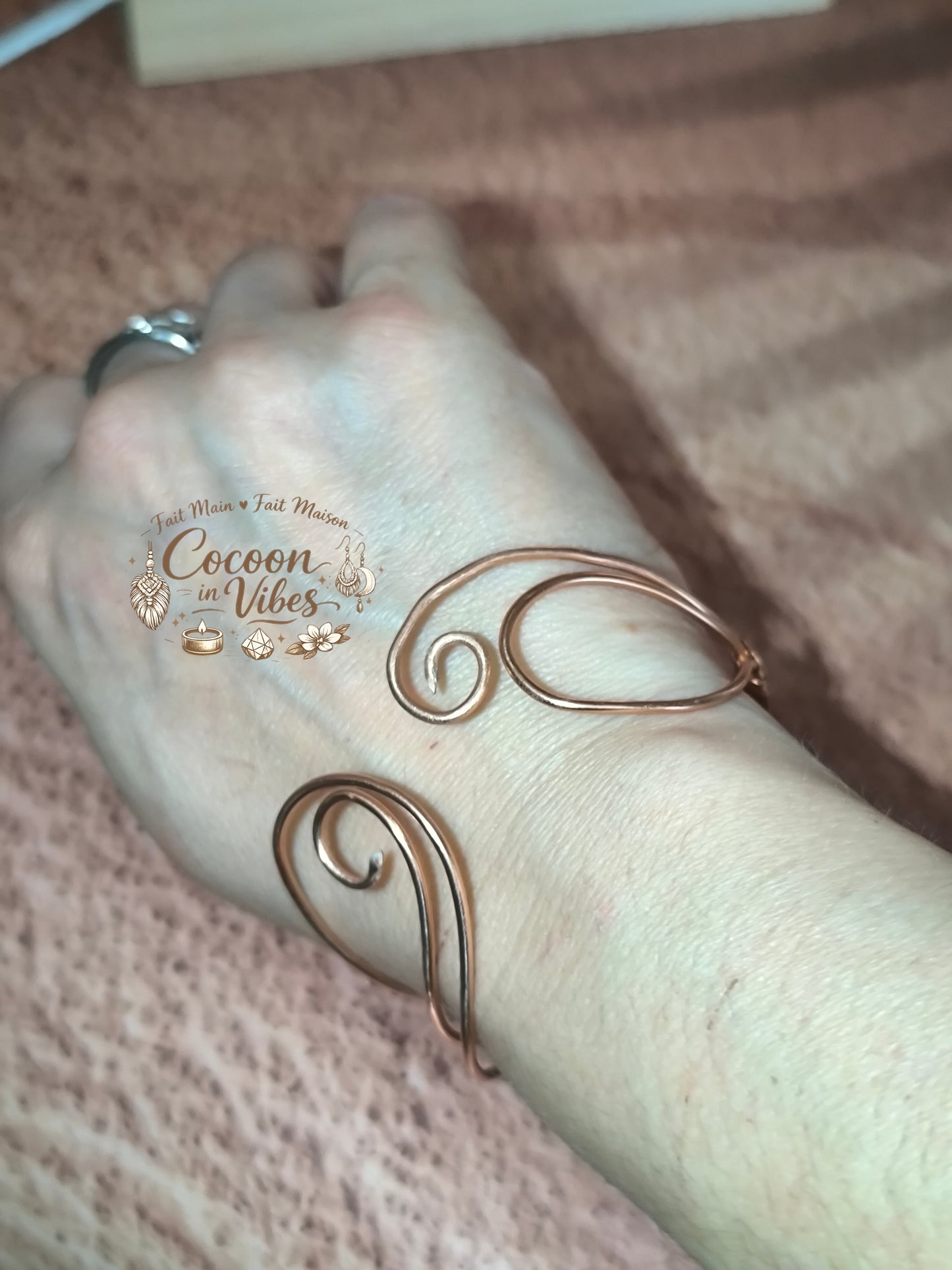 Bracelet Personnalisable Douce Spirale (Or Rose & Teintes au choix) – Collection Douce Spirale