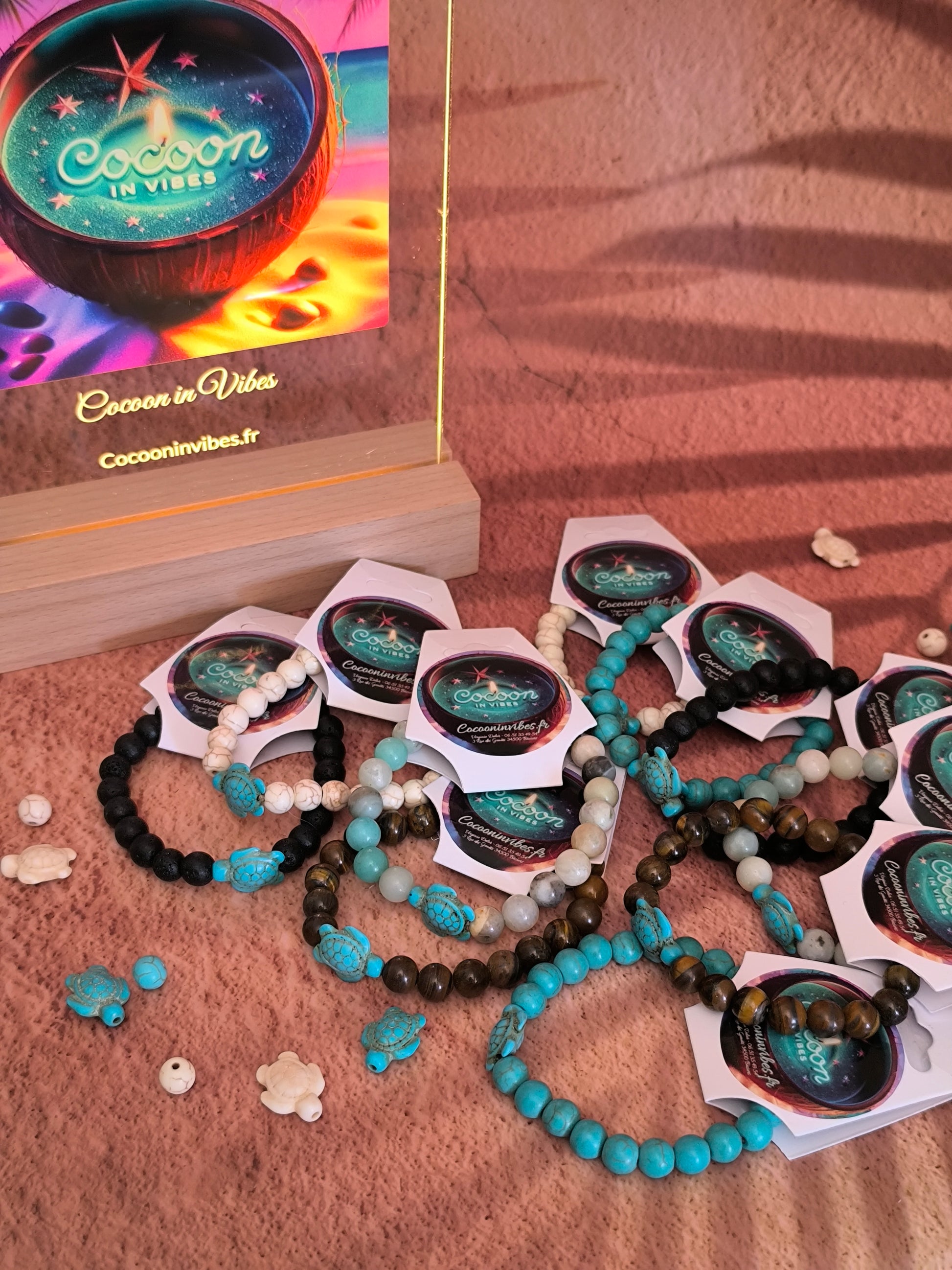 Bracelet pierres & Tortue turquoise