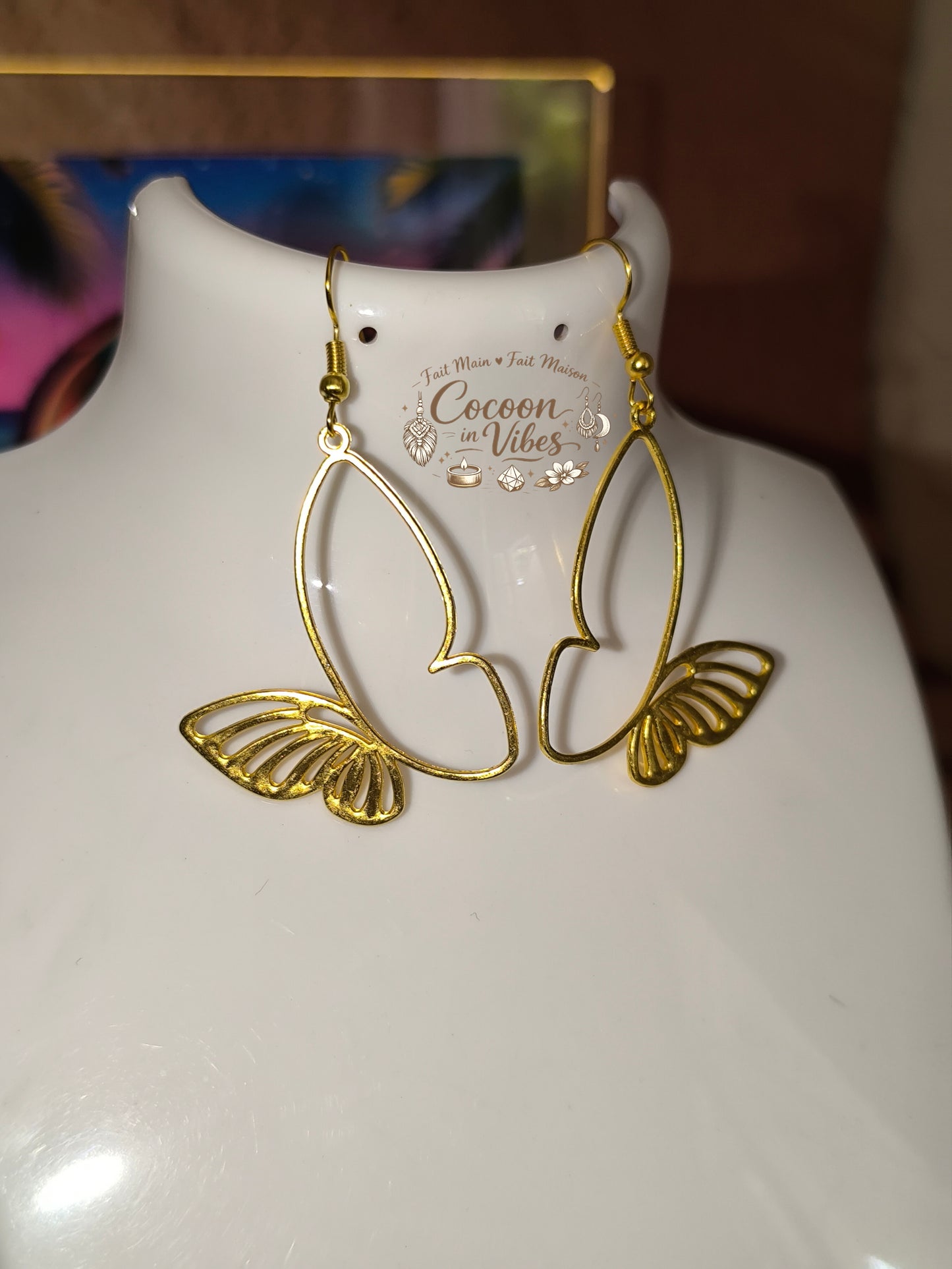 Boucles d'oreilles Papillon - Création artisanale