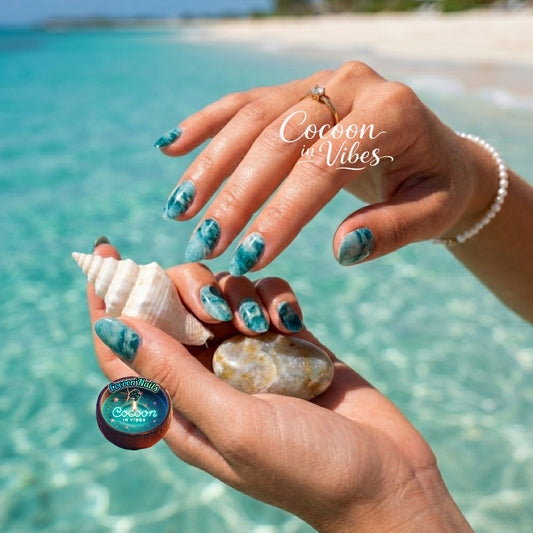 Cocoon’Nails Lagon Turquoise – Vernis Autocollant Kit Complet