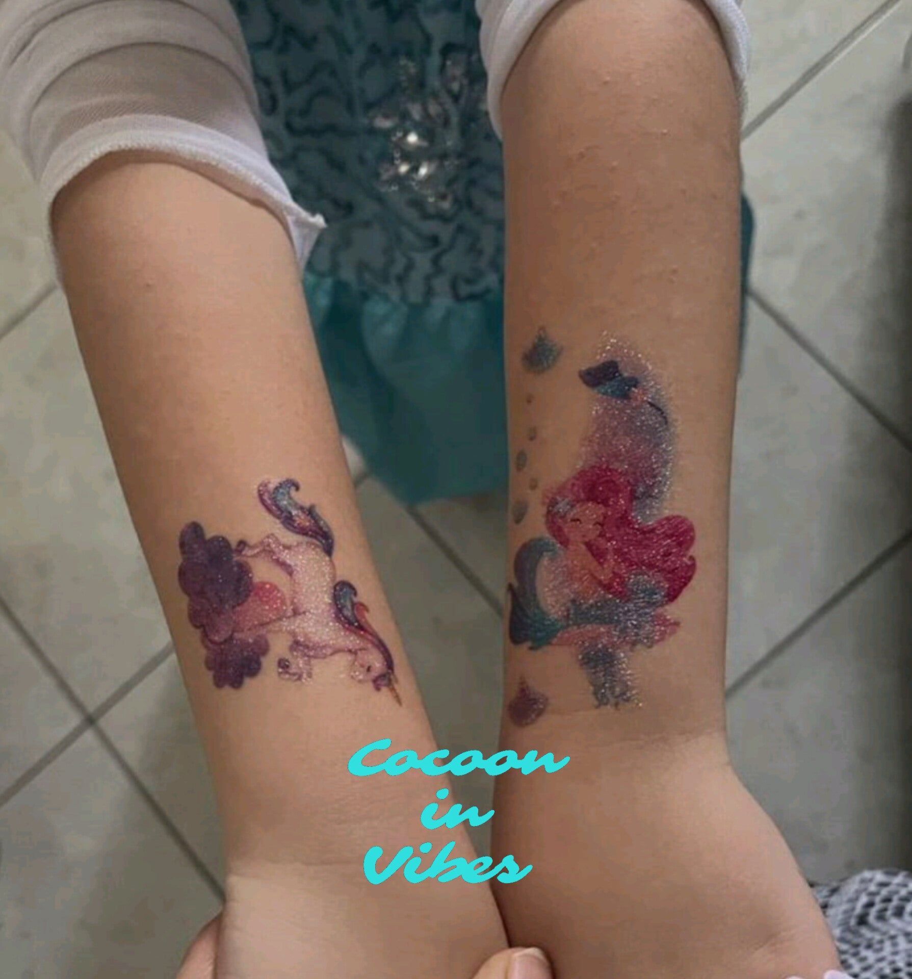 Tatouages Éphémères Sirènes & Licornes Pailletées – Un Monde Magique sur la Peau !