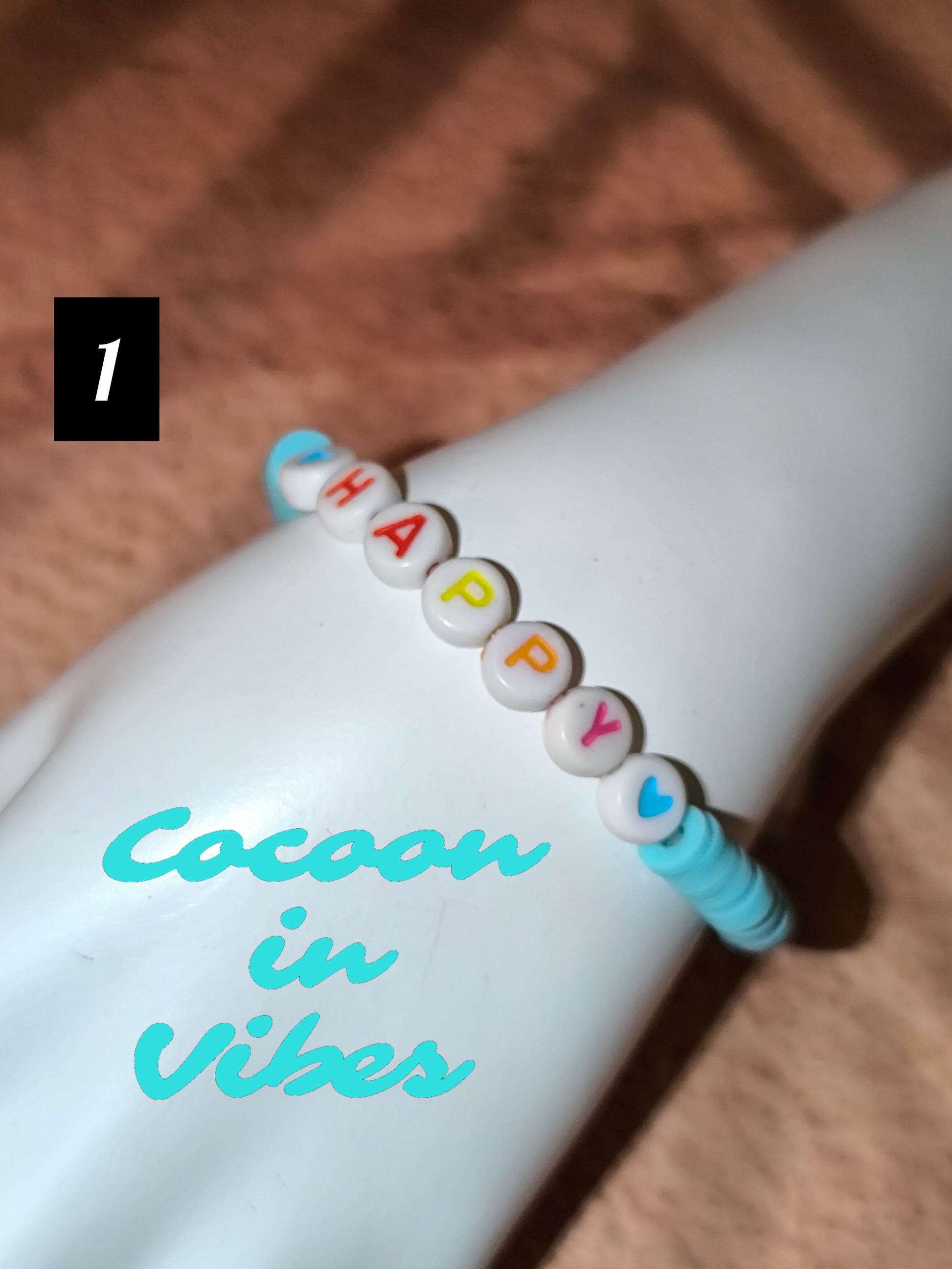 Bracelets Good Vibes en perles plates en pâte polymere - Sous les cocotiers... un monde de couleurs vous attend !