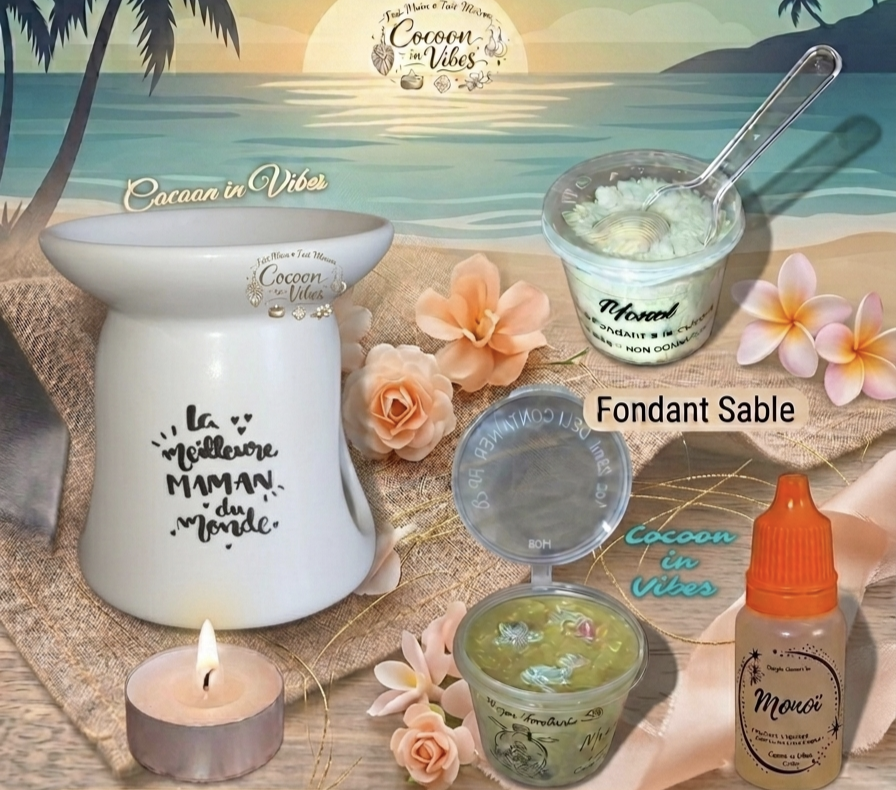 Brûleur Maman du Monde Blanc + 1 Fondant athypique OFFERT – Pièce unique, création artisanale Cocoon in Vibes