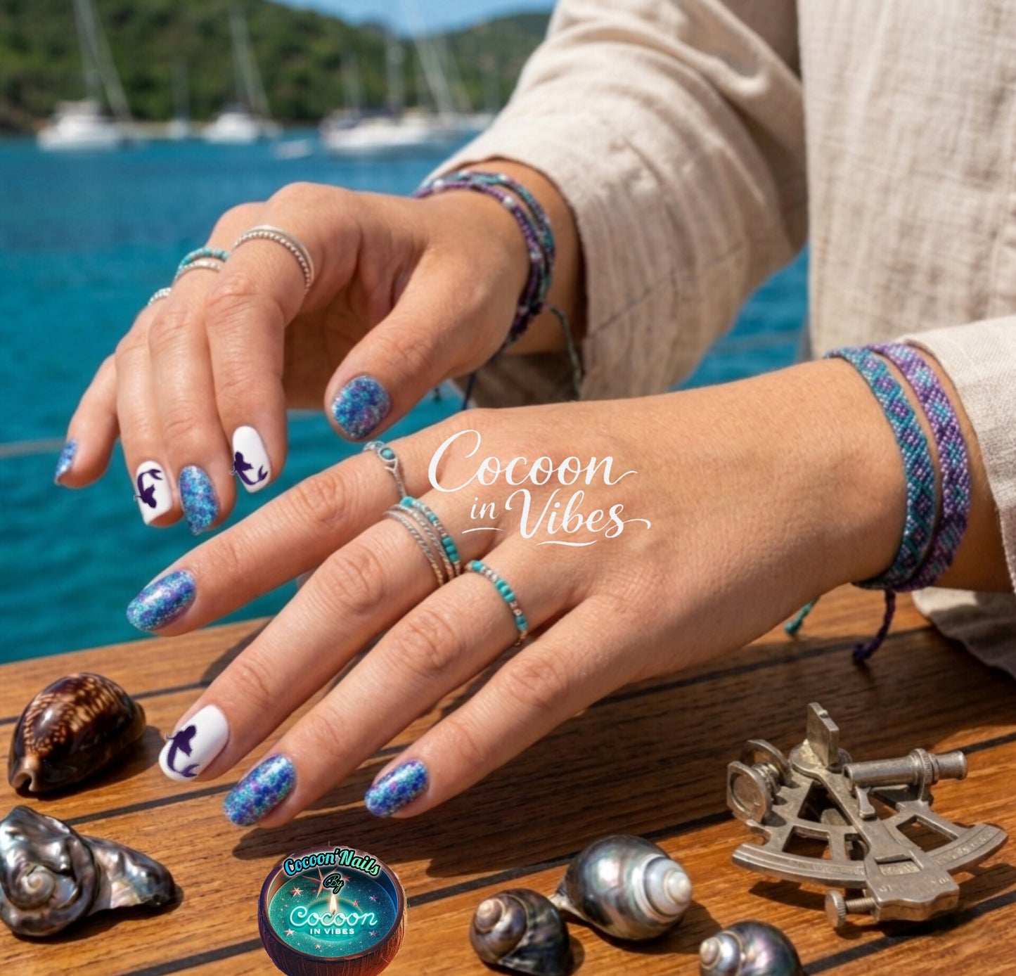 Cocoon’Nails Chant de la Mer – Vernis Autocollant Kit Complet