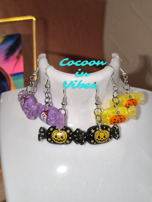 Boucles d’oreilles Halloween – Bonbons enchantés - En acier inoxydable 316 hypoallergénique