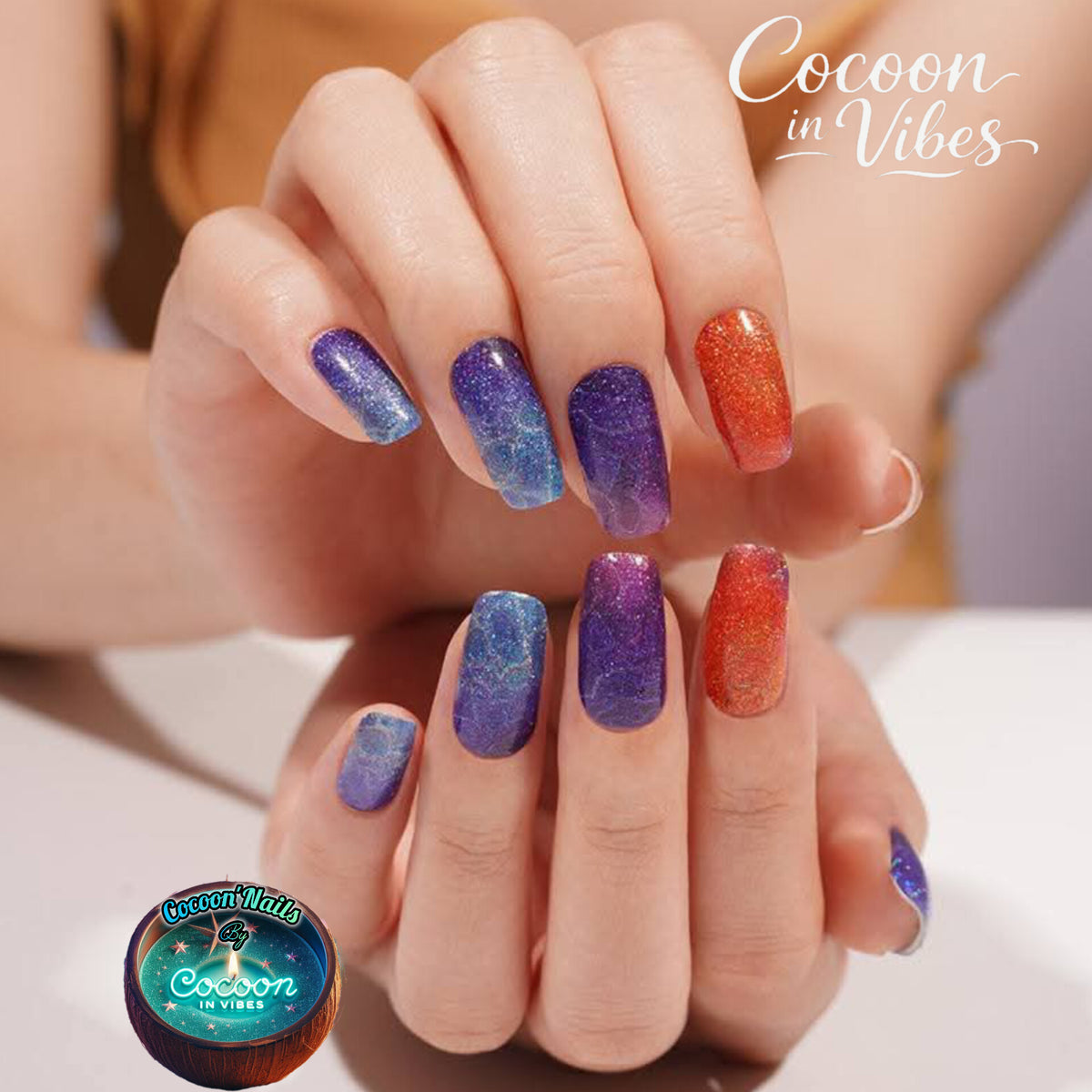 Cocoon’Nails Vagues Irisées – Vernis Autocollant Kit Complet
