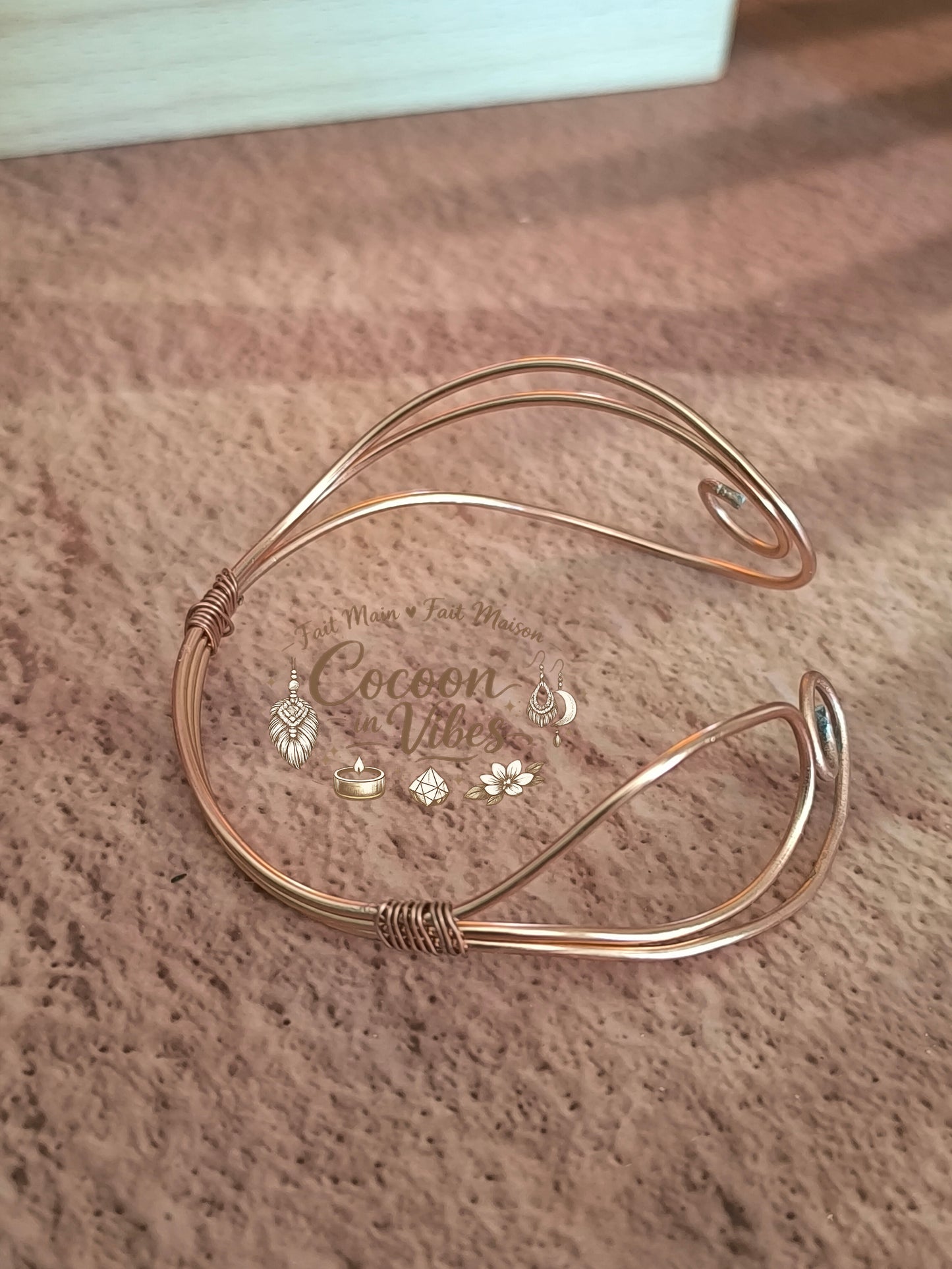 Bracelet Personnalisable Douce Spirale (Or Rose & Teintes au choix) – Collection Douce Spirale