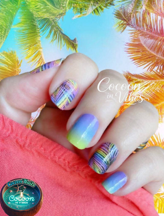 Cocoon’Nails - Vernis Autocollant Tropical Rainbow - Kit complet
