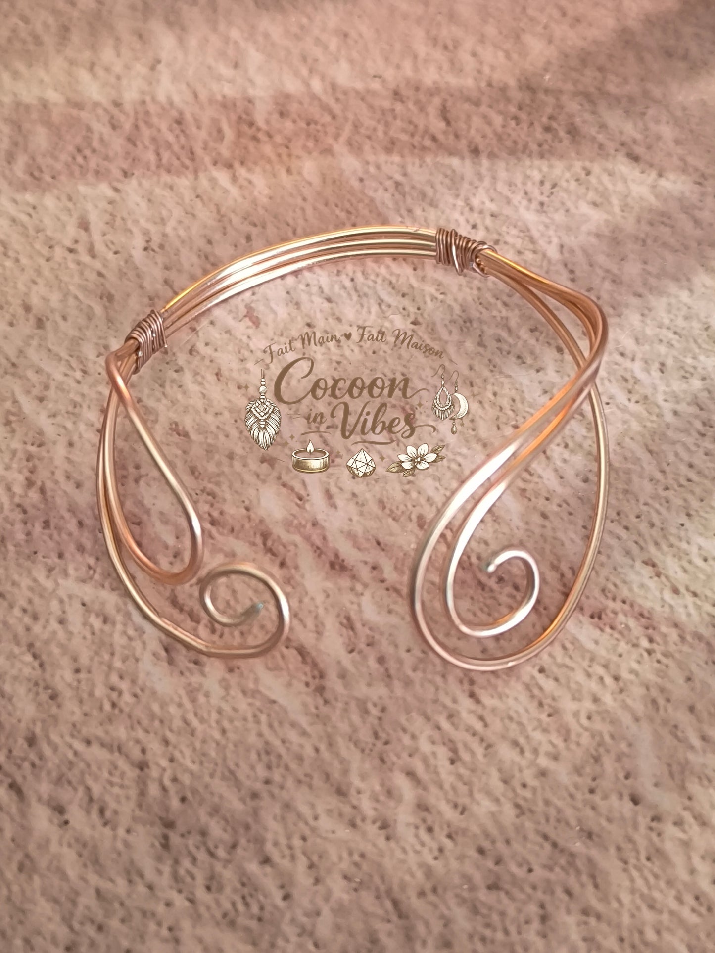 Bracelet Personnalisable Douce Spirale (Or Rose & Teintes au choix) – Collection Douce Spirale