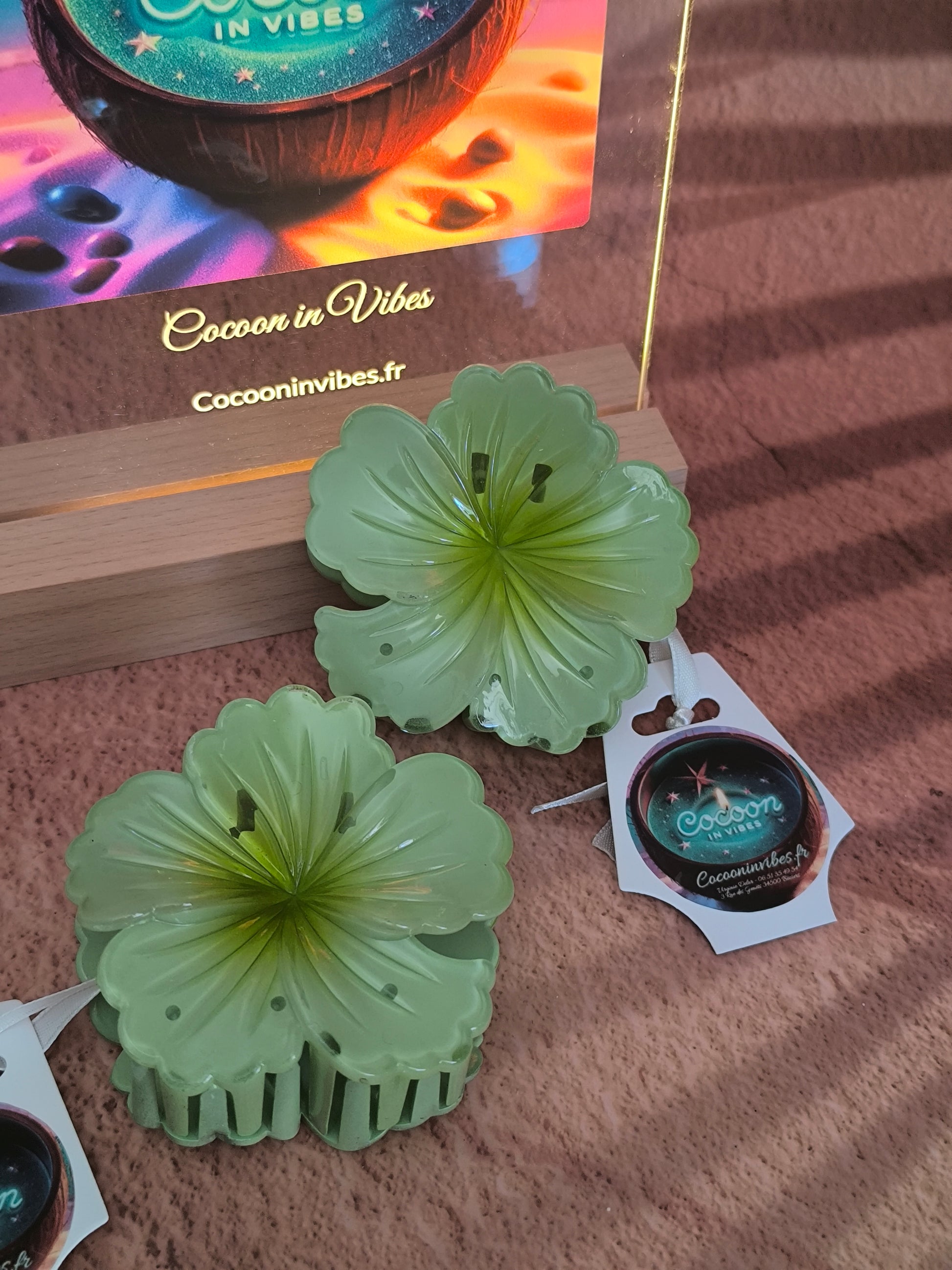 Pince à cheveux Hibiscus 8 cm ~ Vert Matcha Une fleur à croquer... aussi fraîche qu’un bol de thé japonais