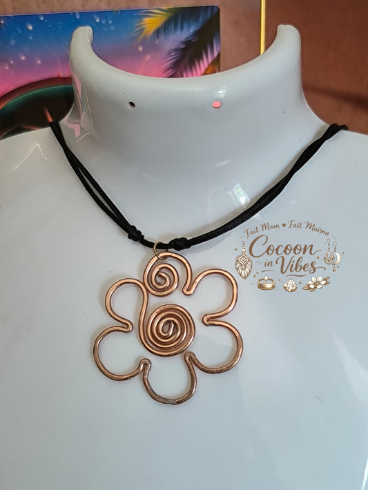 Collier Pendentif Fleur Réglable (Ras-de-cou / Collier) & Parure – Collection Fleur Tropicale