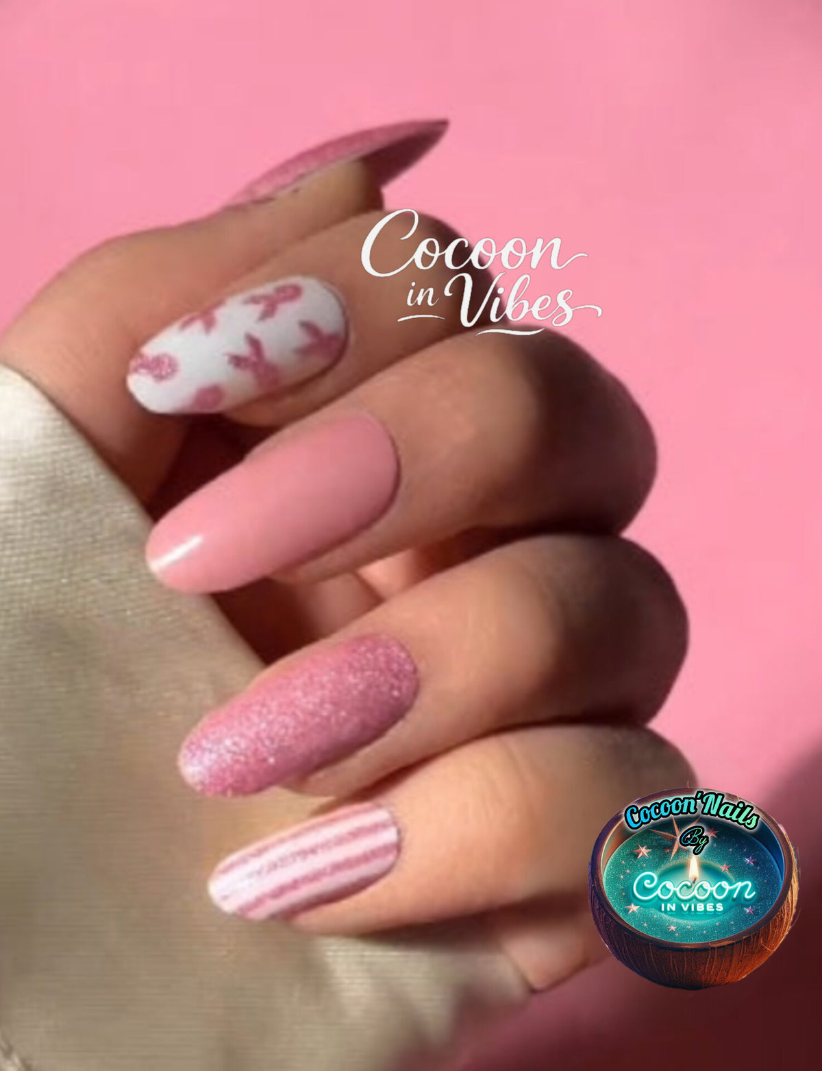 Cocoon’Nails Octobre Rose – Vernis Autocollant Kit Complet