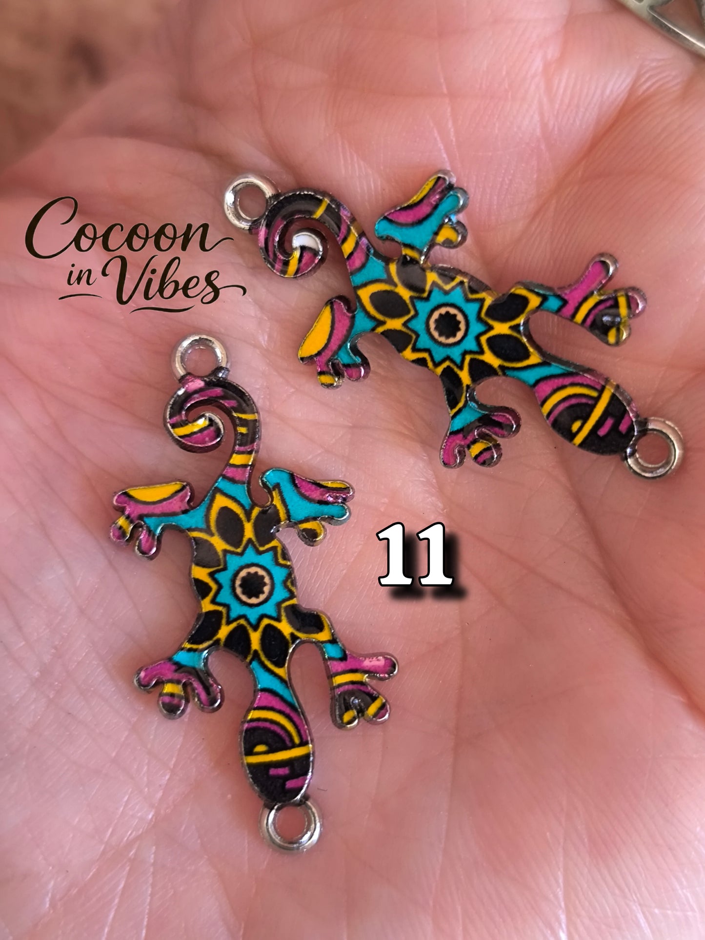 Bracelet Salamandre Colorée – Finition perles metalisées & Personnalisable