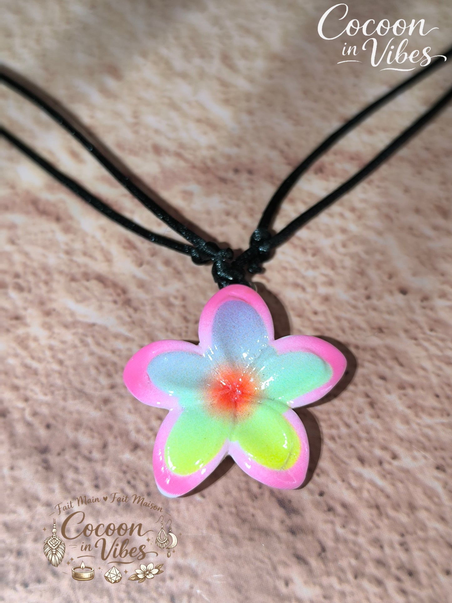 Collier Ras-de-cou & Parure Fleur de Monoï - Fait Main