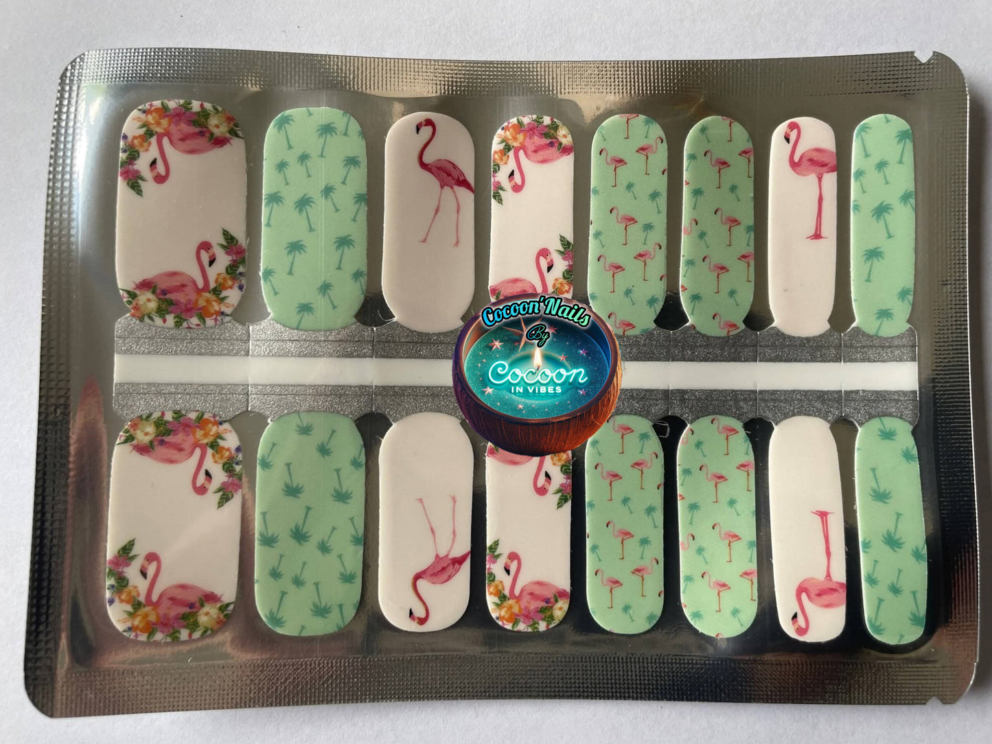 Cocoon’Nails Flamingo Palm – Vernis Autocollant Kit Complet