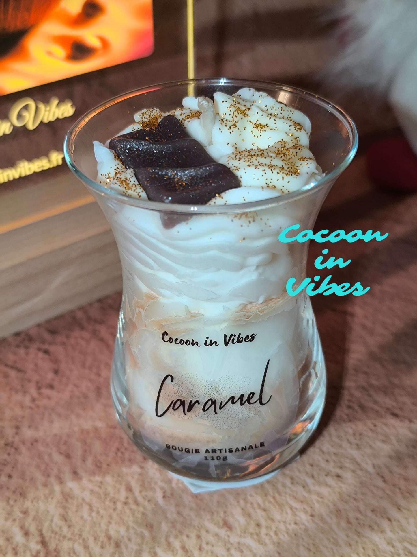 Bougie Gourmande Artisanale 110 g – Caramel