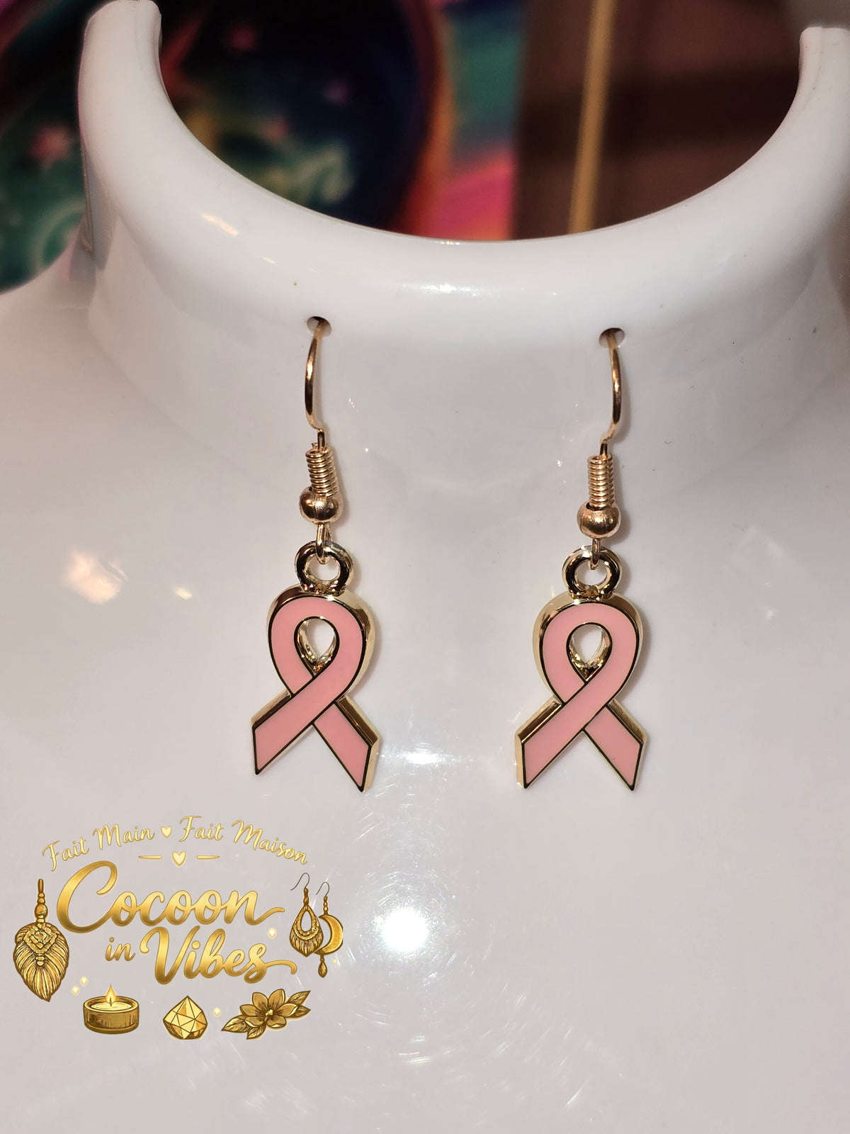 Boucles d’oreilles « Ruban d'Espoir » – Édition Octobre Rose