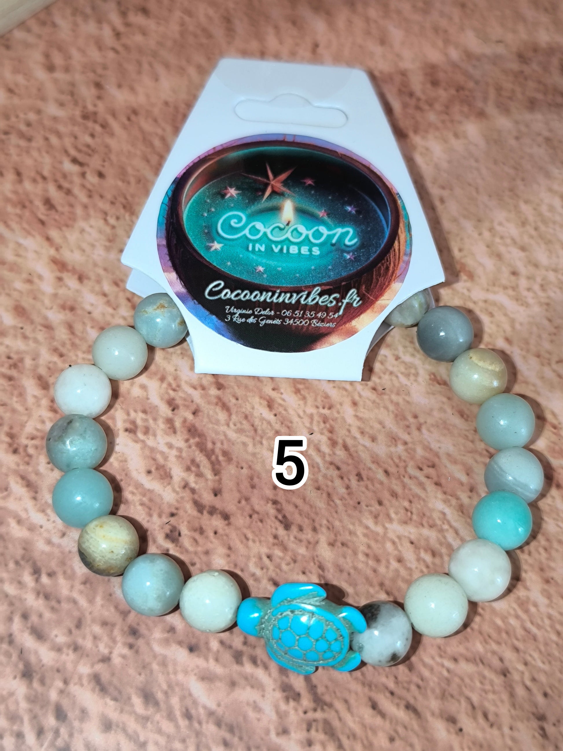 Bracelet pierres & Tortue turquoise