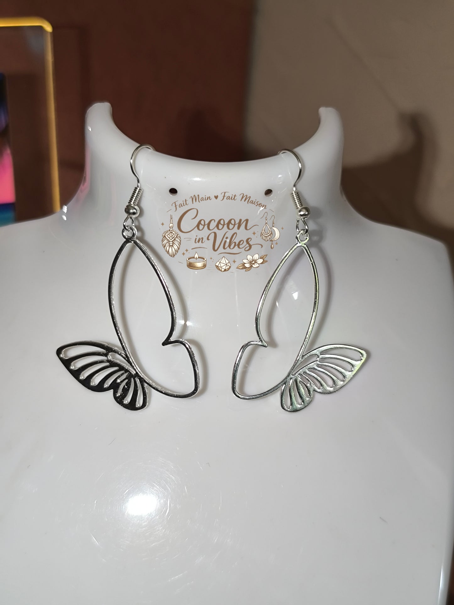 Boucles d'oreilles Papillon - Création artisanale