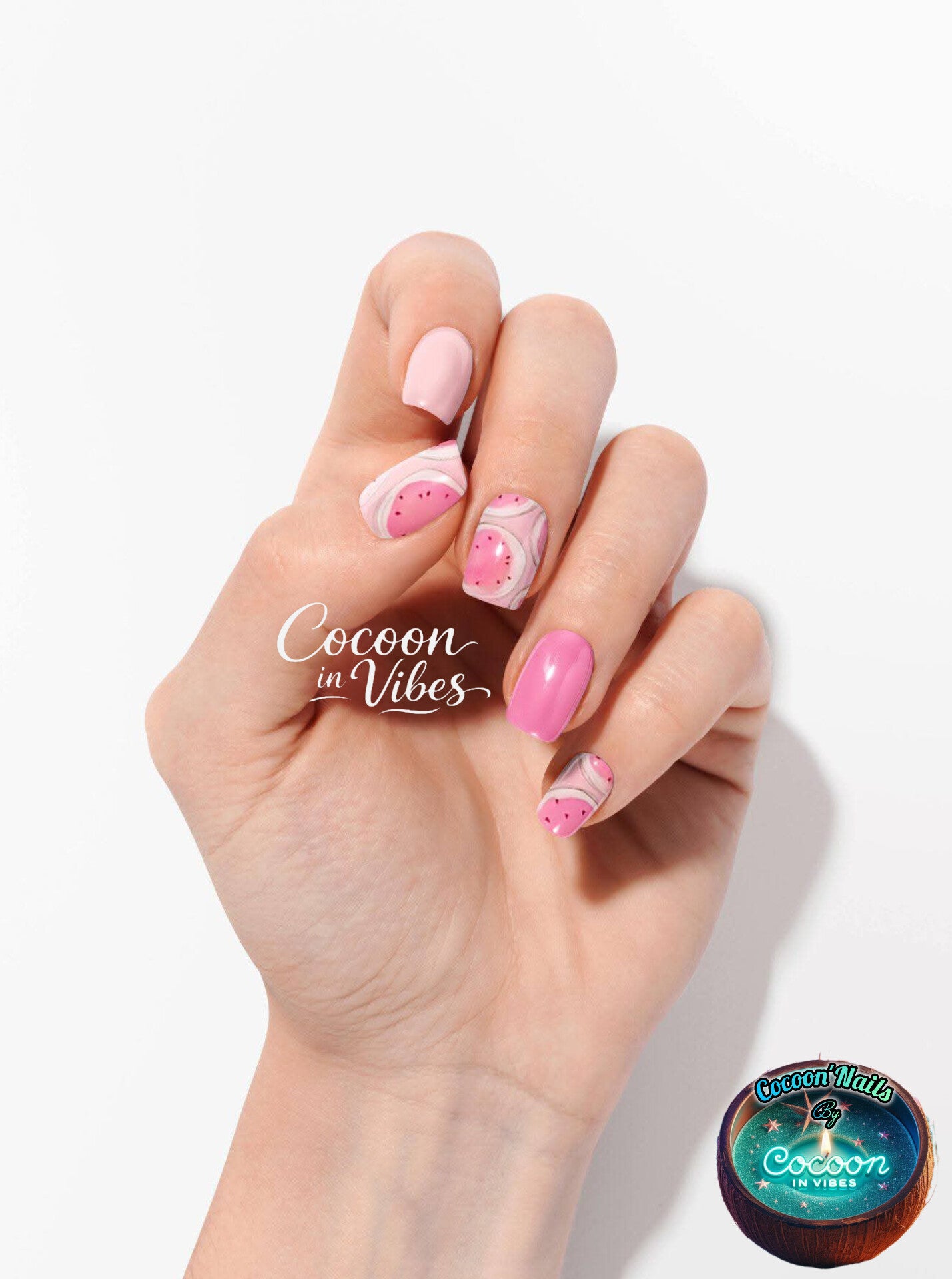 Cocoon’Nails Pastèque Vibes – Vernis Autocollant Kit Complet