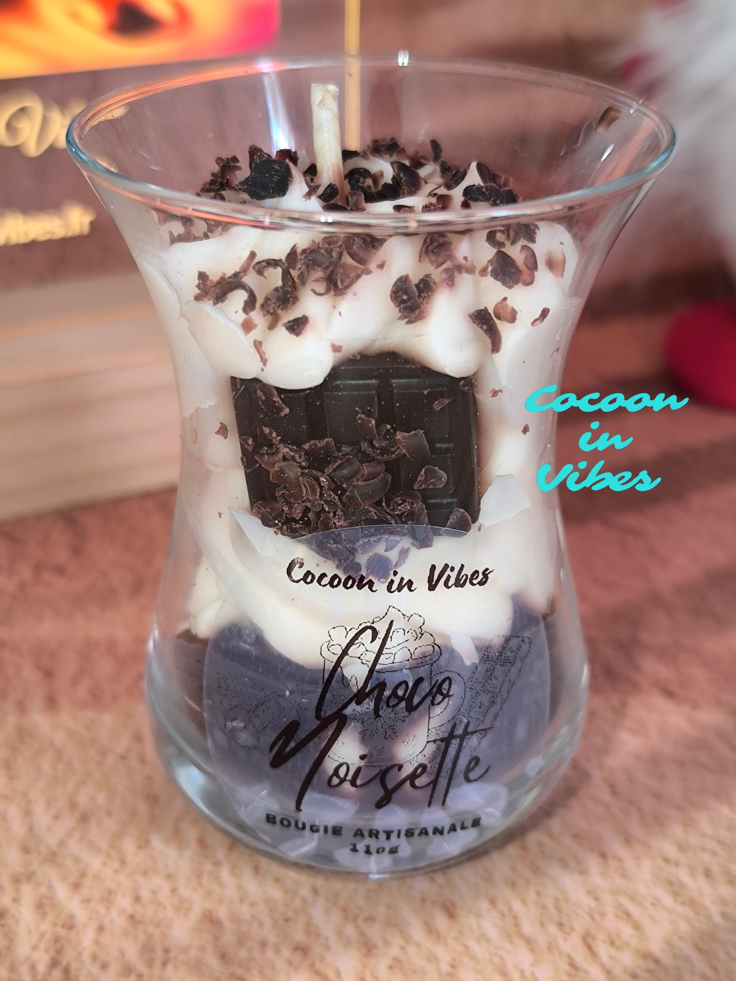 Bougie Gourmande Artisanale 110 g – Choco-Noisette