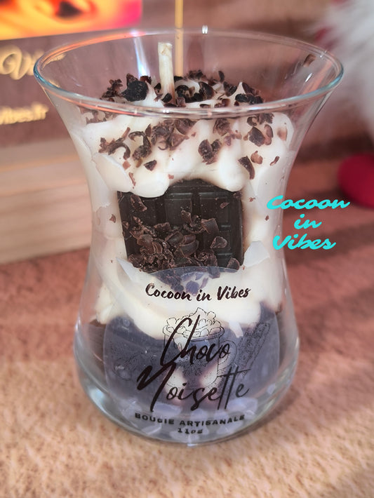 Bougie Gourmande Artisanale 110 g – Choco-Noisette