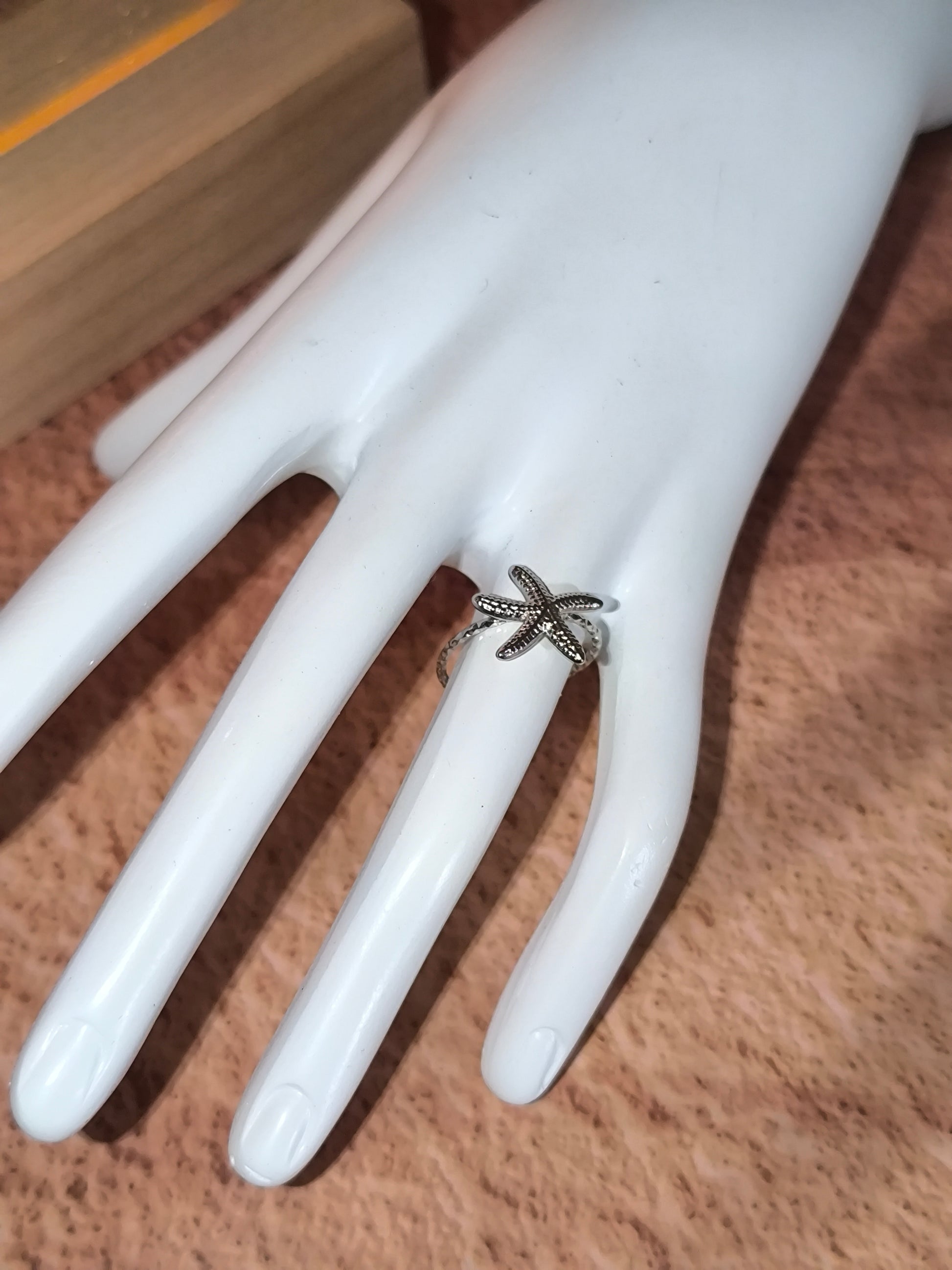 Bague Étoile de Mer en Acier Inoxydable – Trésor des Vagues