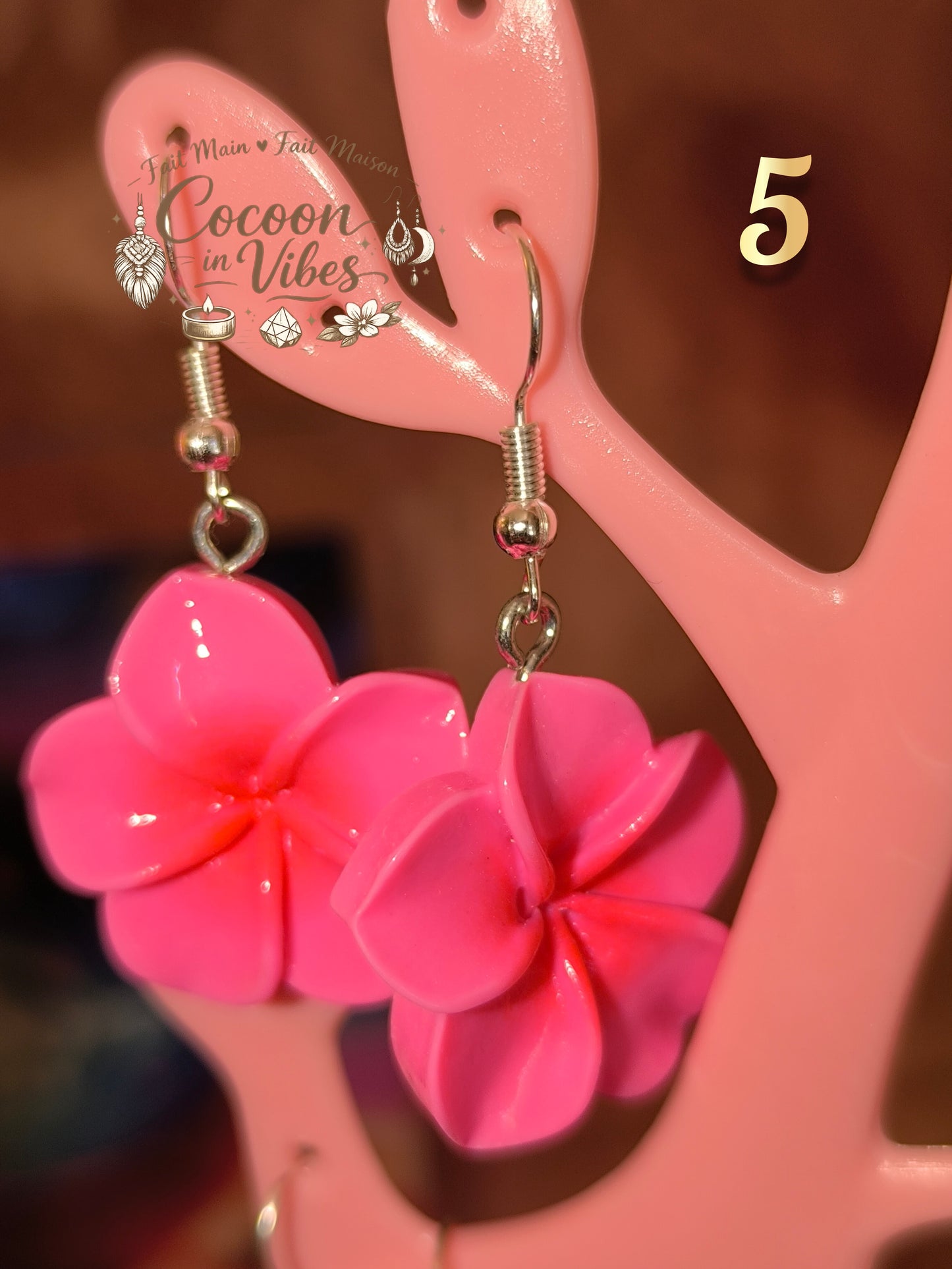 Boucles d’Oreilles "Fleurs de Monoï" — Création Artisanale