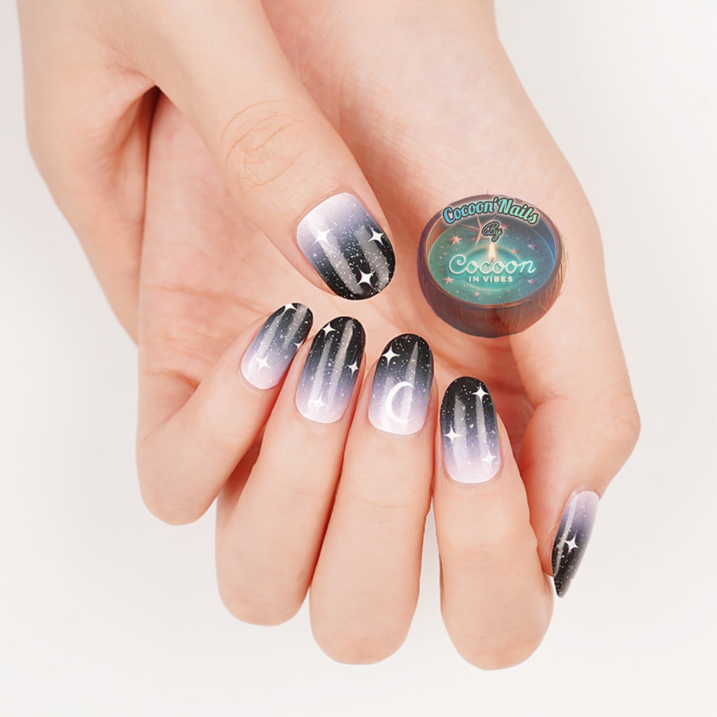 Cocoon’Nails – Cosmic Dreams : Plonge dans un dégradé céleste aux reflets étoilés…