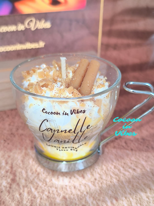 Bougie Gourmande Artisanale 90 g – Cannelle Vanille