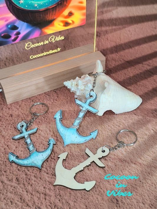 Porte-clé artisanal création Cocoon in Vibes – Ancre Marine