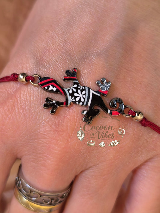 Bracelet Salamandre Colorée – Finition perles metalisées & Personnalisable
