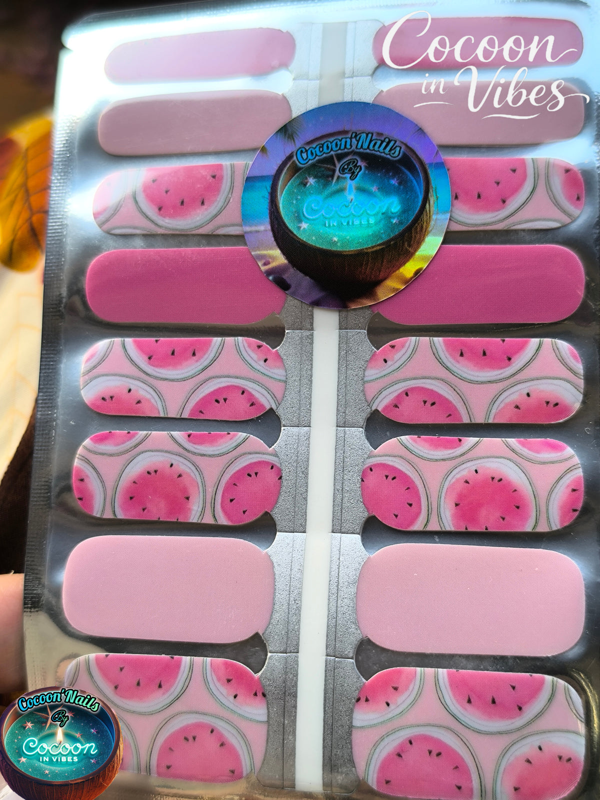 Cocoon’Nails Pastèque Vibes – Vernis Autocollant Kit Complet