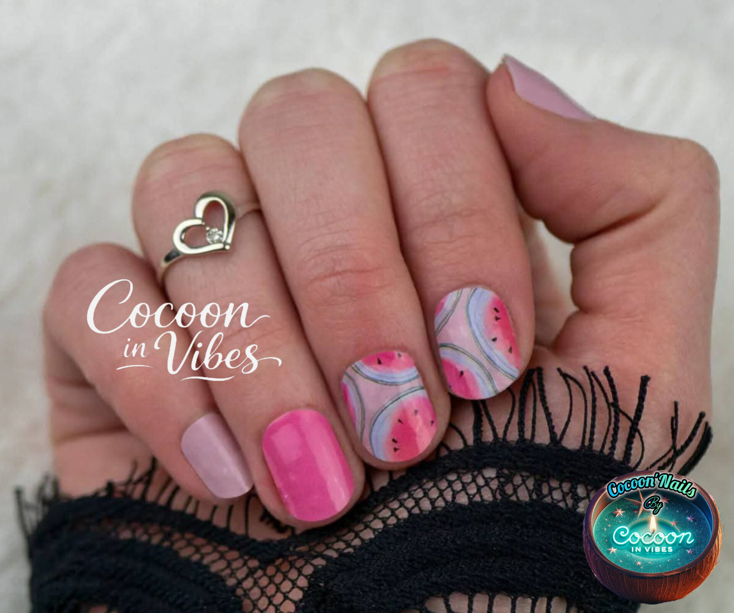 Cocoon’Nails Pastèque Vibes – Vernis Autocollant Kit Complet