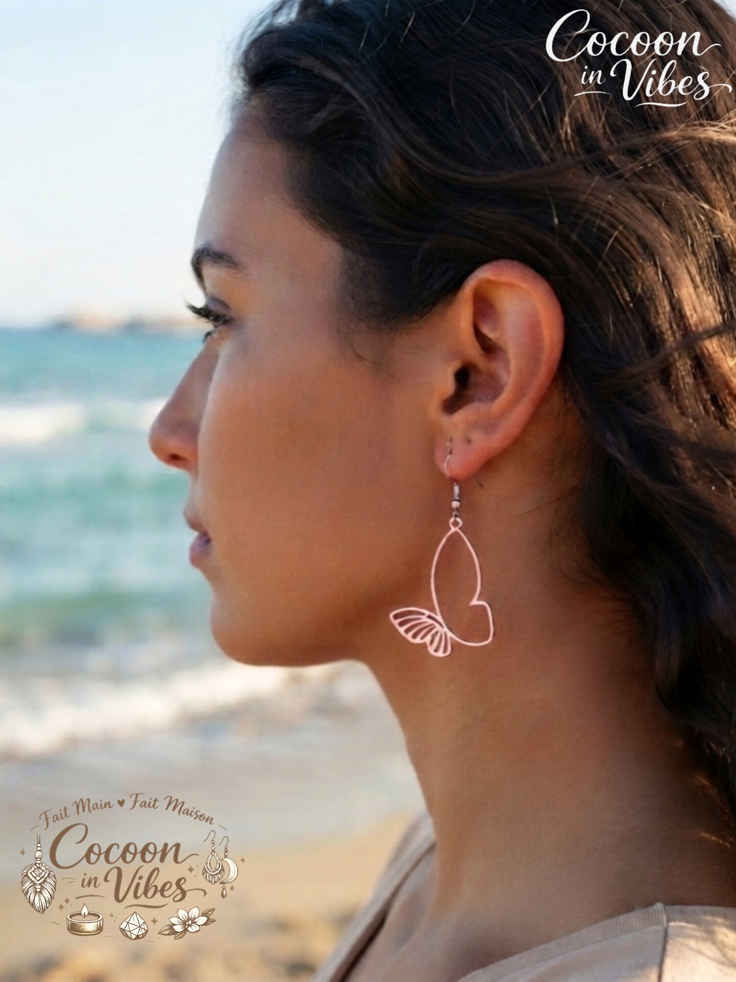 Boucles d'oreilles Papillon - Création artisanale