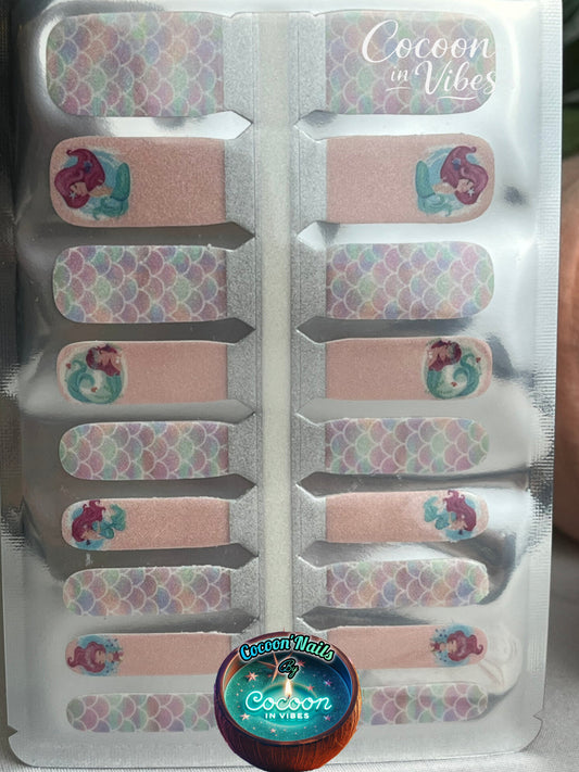 Cocoon’Nails Mini Sirène Magique – Vernis Autocollant Enfant Kit Complet