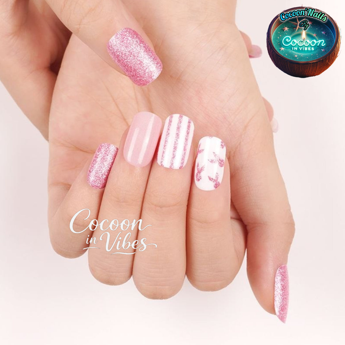 Cocoon’Nails Octobre Rose – Vernis Autocollant Kit Complet