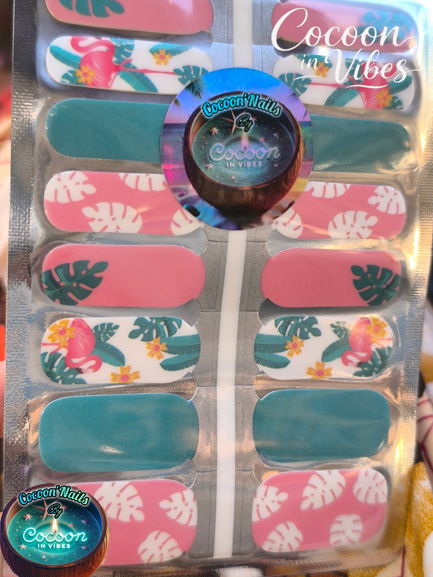 Cocoon’Nails Tropical Flamingo – Vernis Autocollant Kit Complet