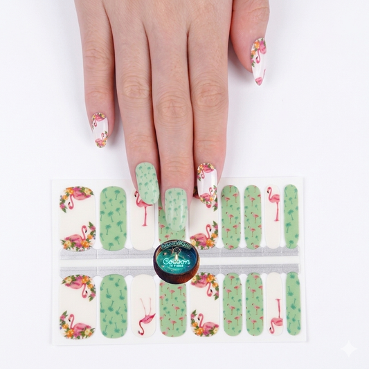 Cocoon’Nails Flamingo Palm – Vernis Autocollant Kit Complet