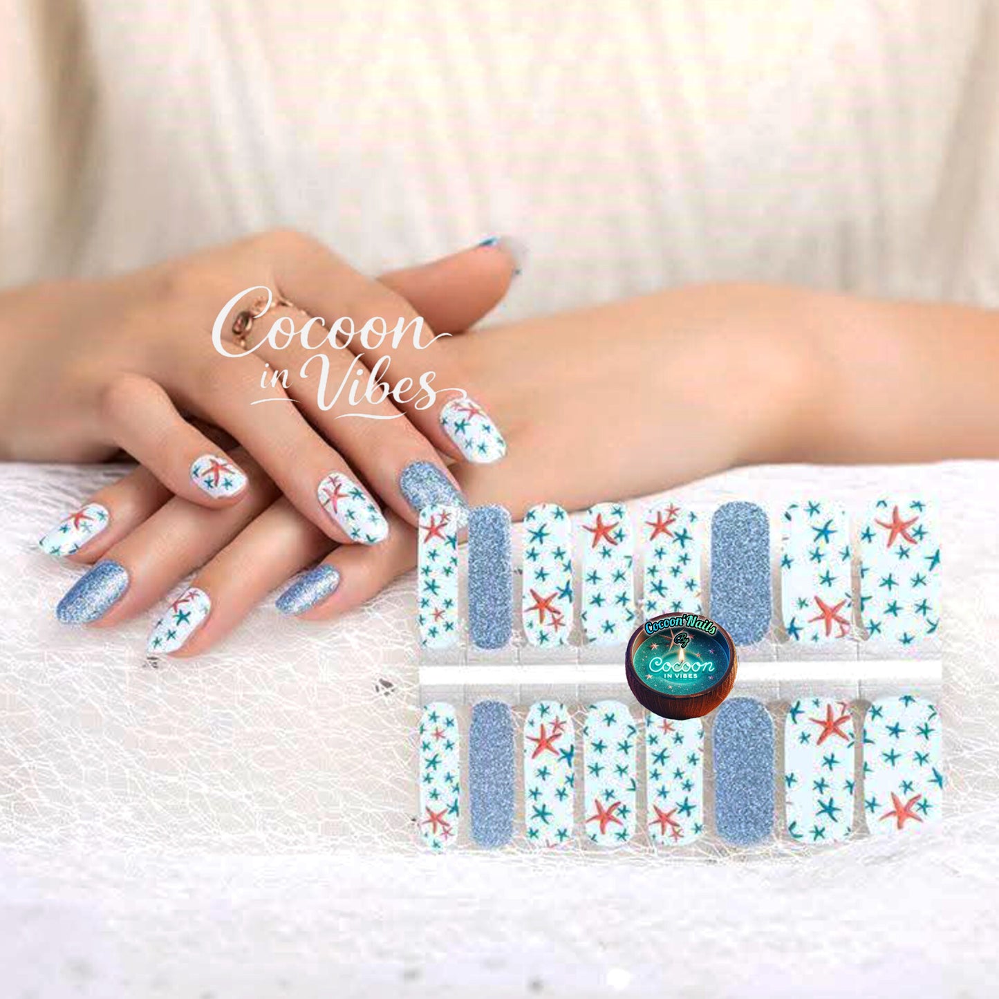 Cocoon’Nails Trésors du Lagon – Vernis Autocollant Kit Complet