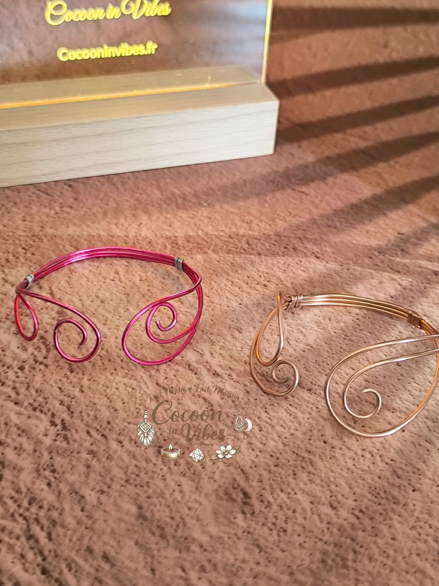 Bracelet Personnalisable Douce Spirale (Or Rose & Teintes au choix) – Collection Douce Spirale