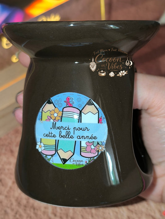 Brûleur Merci pour cette belle année Chocolat Brillant + 1 Fondant OFFERT – Pièce unique, création artisanale Cocoon in Vibes