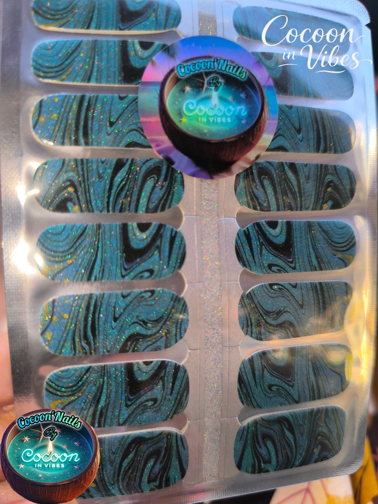 Cocoon’Nails Lagon Mystique – Vernis Autocollant Kit Complet