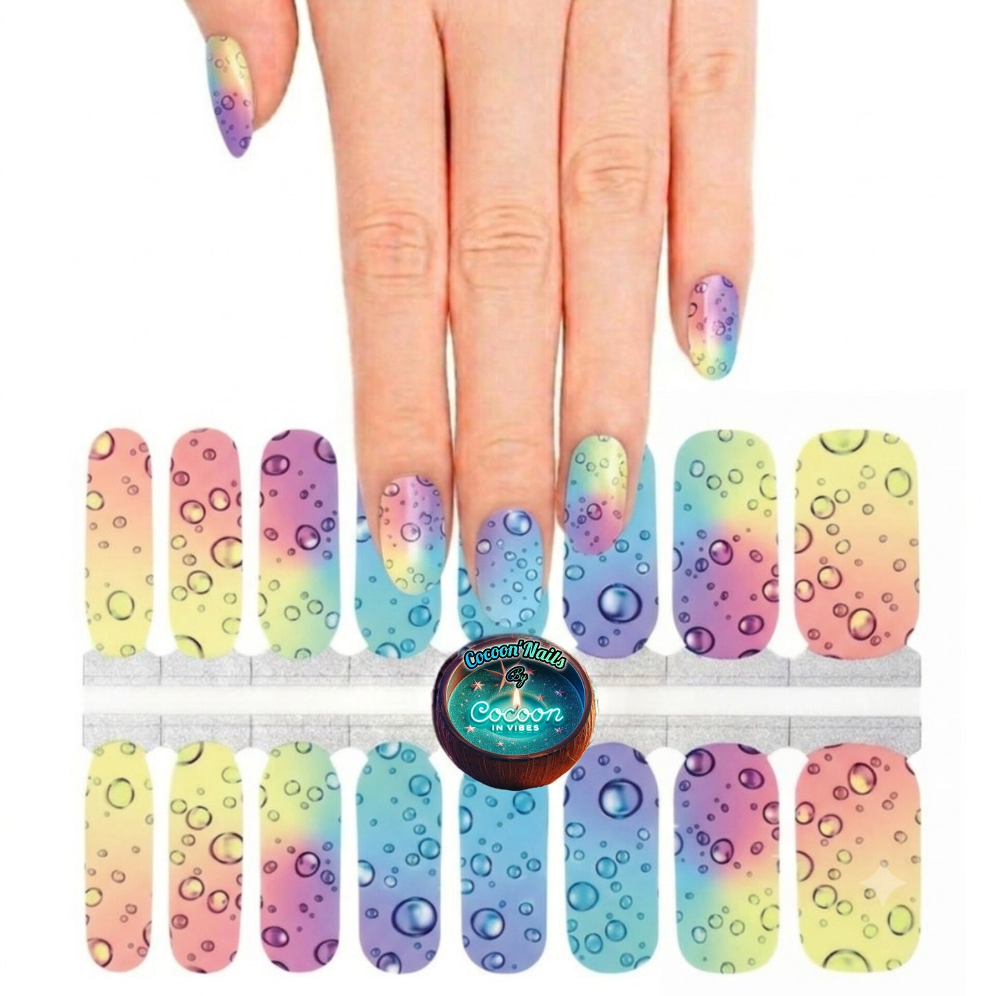 Cocoon’Nails Rainbow Soda Pop – Vernis Autocollant Kit Complet